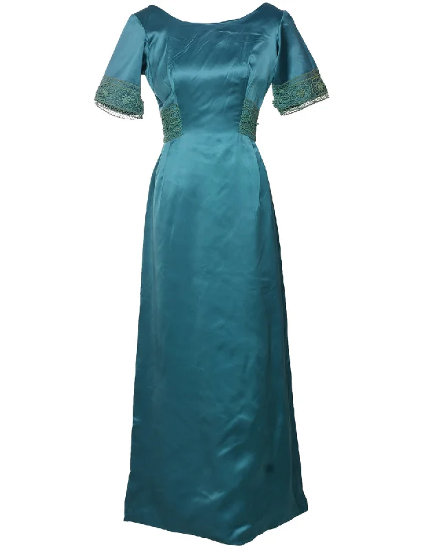 1970s Teal Maxi Dress - S Fashionable Sheer Maxi Dress