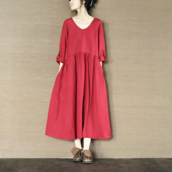 red linen sundress oversize cotton maxi dress linen summer dresses Cozy Knitted Maxi Dress