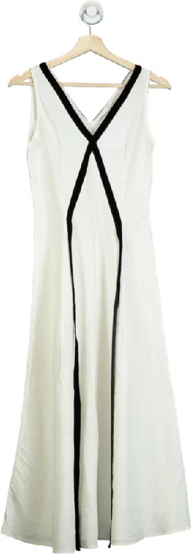 Bamford White Sleeveless Maxi Dress XS Comfortable Fit-and-Flare Maxi Dress