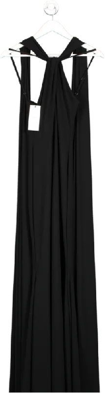 Club L Black First Glance Twist Neck Cape Maxi Dress UK 6 Comfortable Maxi Dress with Belt