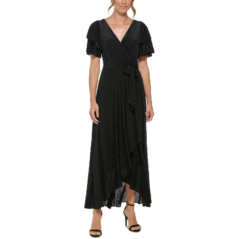 DKNY Womens Velvet Burnout Maxi Dress Stylish A-Line Maxi Dress