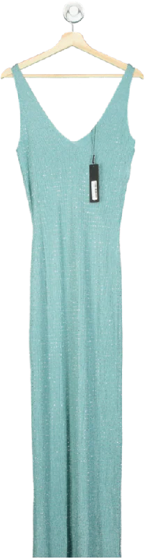 Fashion Nova Aqua Truly Yours Embellished Maxi Dress UK L Cozy Open-Back Maxi Dress