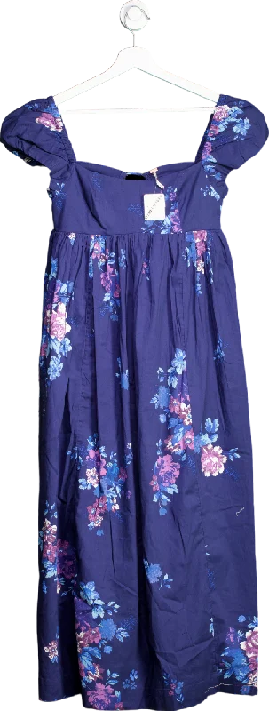 Free People Blue Linda Lou Poplin Maxi Dress UK XS Elegant Maxi Dress with Slit