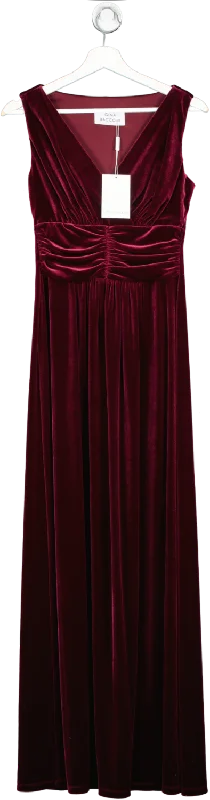 gina bacconi Red Wine Patricia Sleeveless Velvet Maxi Dress BNWT UK 8 Elegant Sleeveless Maxi Dress