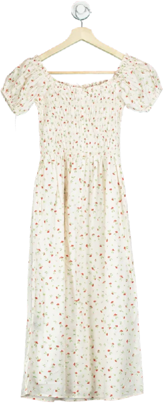 H&M Cream Floral Print Maxi Dress UK XS Fashionable Printed Maxi Dress