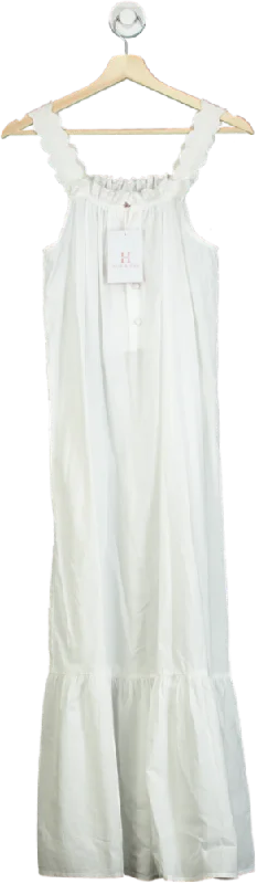 Hank & Hera White Maxi Dress UK XS Fashionable Button-Down Maxi Dress