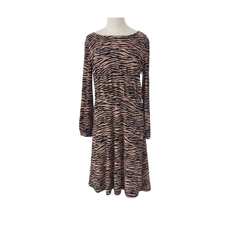 Loft By Ann Taylor Tiger Print Midi Dress | Brand New | Fashionable High-Neck Midi Dress