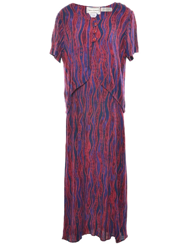 Multi-colour Maxi Dress - XL Fashionable Maxi Dress with Fringe