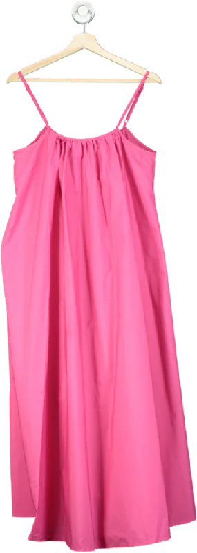 NA-KD Pink Maxi Dress UK XS Trendy Off-Shoulder Ruffle Maxi Dress