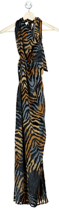 Nasty Gal Multicolour Tiger Print Maxi Dress UK 8 Elegant Floral Maxi Dress