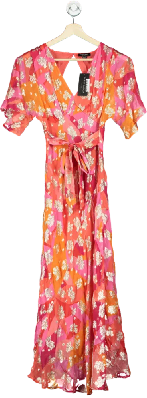 New Look Multicolour Gold Flower Maxi Dress UK 8 Chic Boho Print Maxi Dress