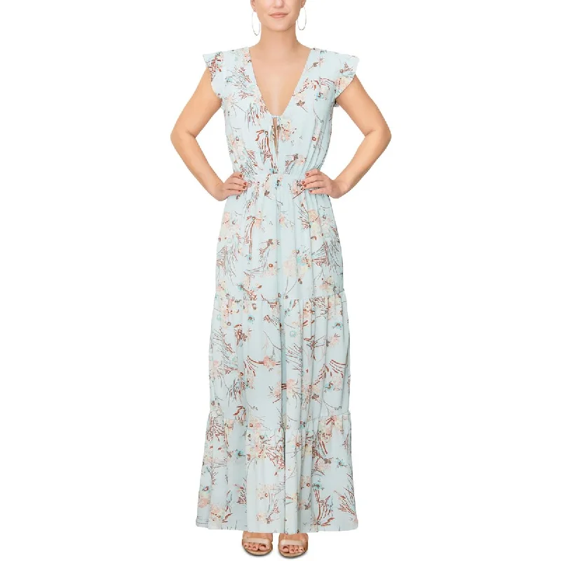 Rachel Rachel Roy Womens Crepe Floral Maxi Dress Classic A-Line Maxi Dress