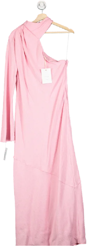 Significant Other Wafer Pink Eryn Maxi Dress UK 14 Stylish Pleated A-Line Maxi Dress