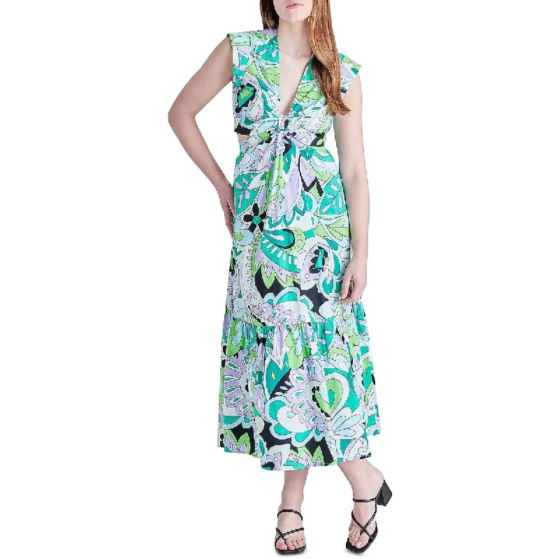 Steve Madden Womens Amanda Printed Long Maxi Dress Trendy Printed Maxi Dress