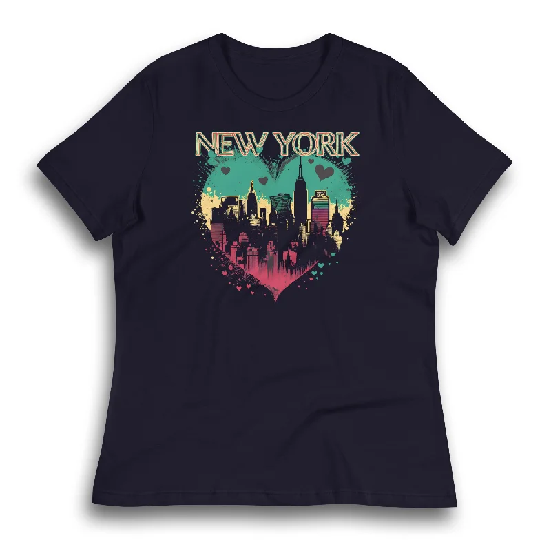 CRAZY NEW YORK LOVE WOMEN'S T-SHIRT Wool Fabric Cashmere Fabric Tweed Fabric