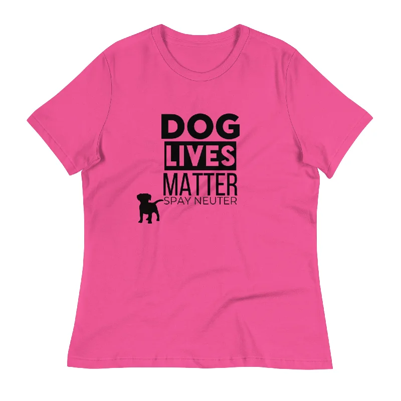 Dog Lives Matter Women's Relaxed T-Shirt Striped Floral Plaid