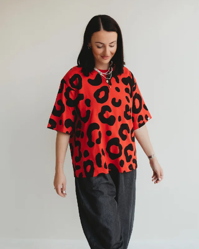 Elsie Oversized Animal Print T-Shirt Casual Formal Business