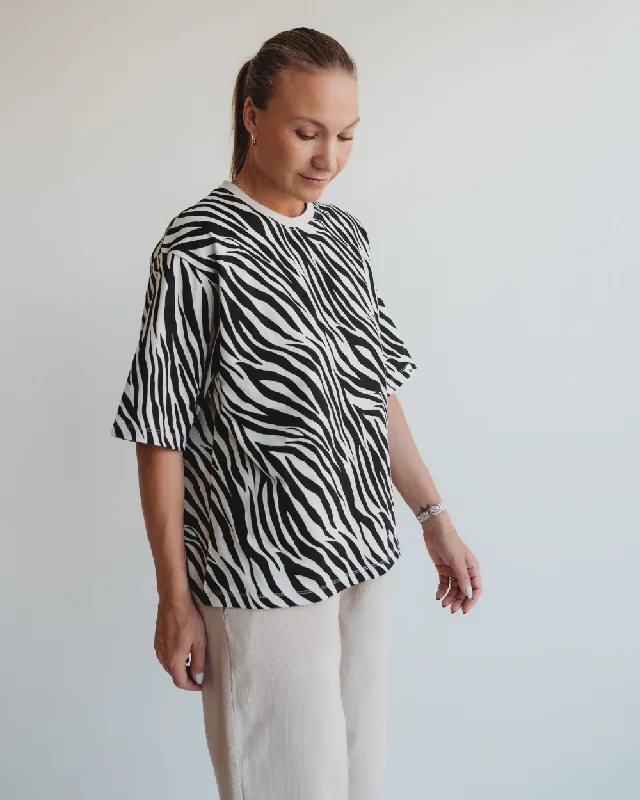 Elsie Zebra Print T-Shirt Anti-Shrink Durable Soft