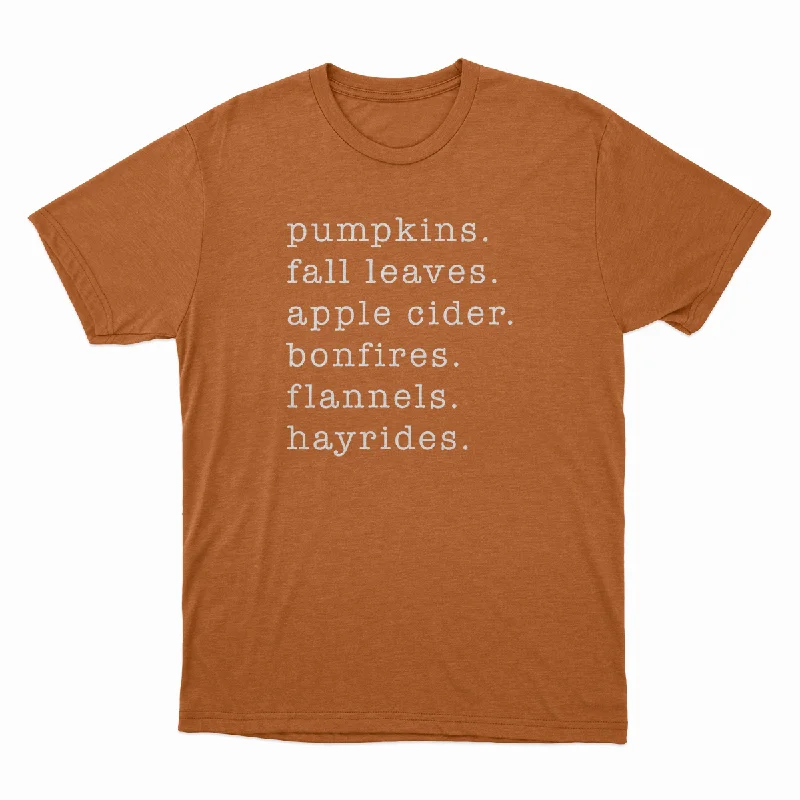 Fall Things - Unisex Tee Striped Floral Plaid