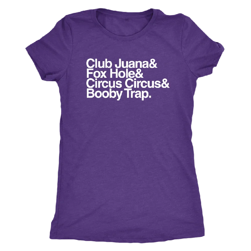 The "Orlando Gentlemen's Club" Women's Tri-blend Tee Thin T-Shirt Open Front Quick Dry