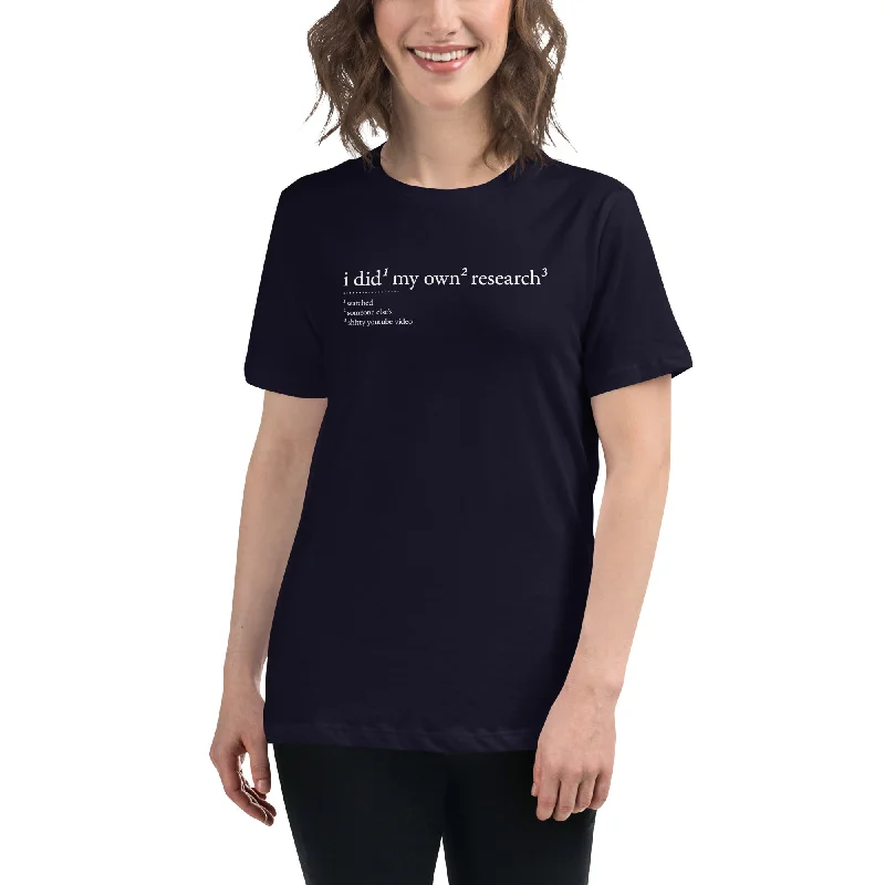 I did my own research - Women's T-Shirt Spandex Blend Rayon Blend Denim Blend