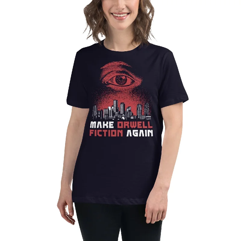 Make Orwell Fiction Again - Dystopian Version - Women's T-Shirt Zippered Buttoned Snapped