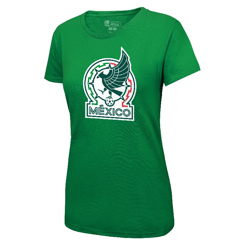 Mexico National Team Women's Logo T-Shirt Chenille Blend Fleece Blend Nylon Blend