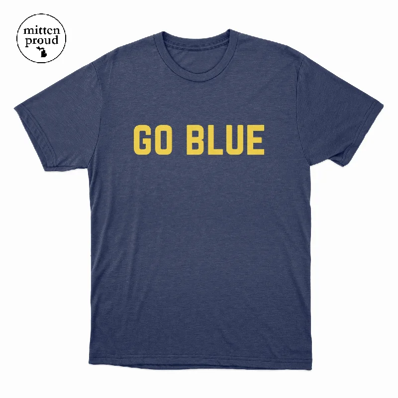 Michigan Go Blue - Unisex Tee Beaded Sequined Faux Fur