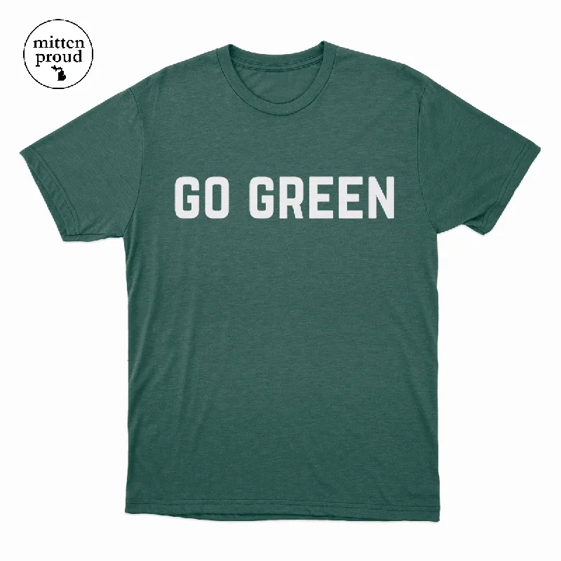 Michigan Go Green - Unisex Tee Handmade Hand-knitted Hand-woven