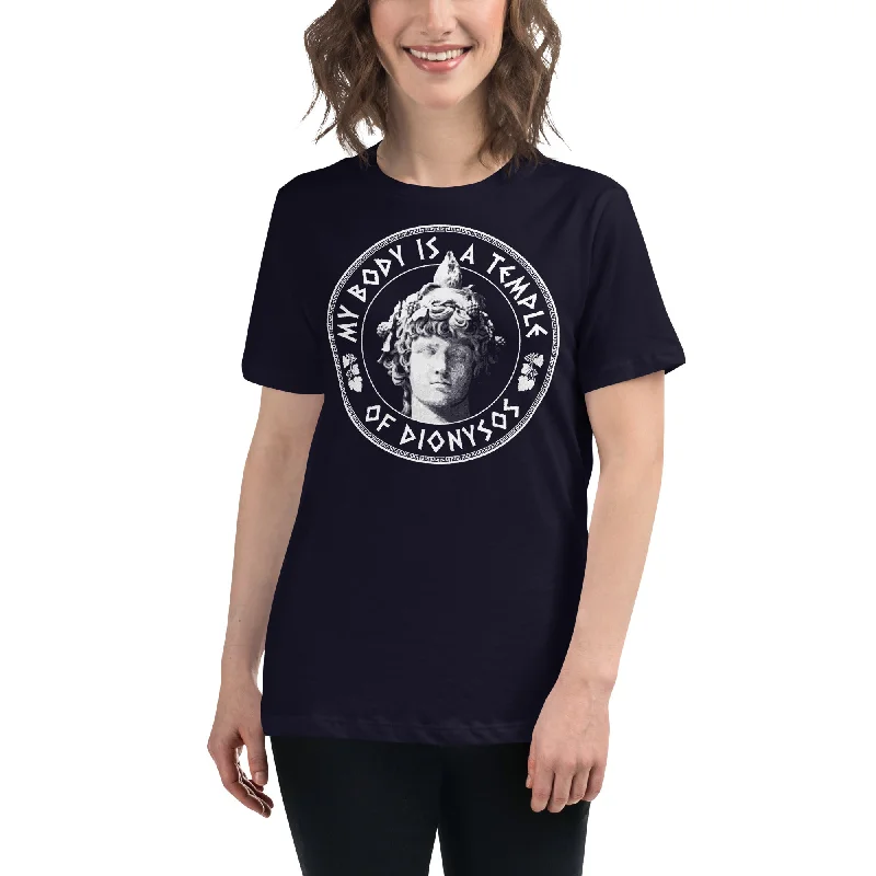 My Body Is A Temple Of Dionysos - Women's T-Shirt Front Pockets Side Pockets Patch Pockets