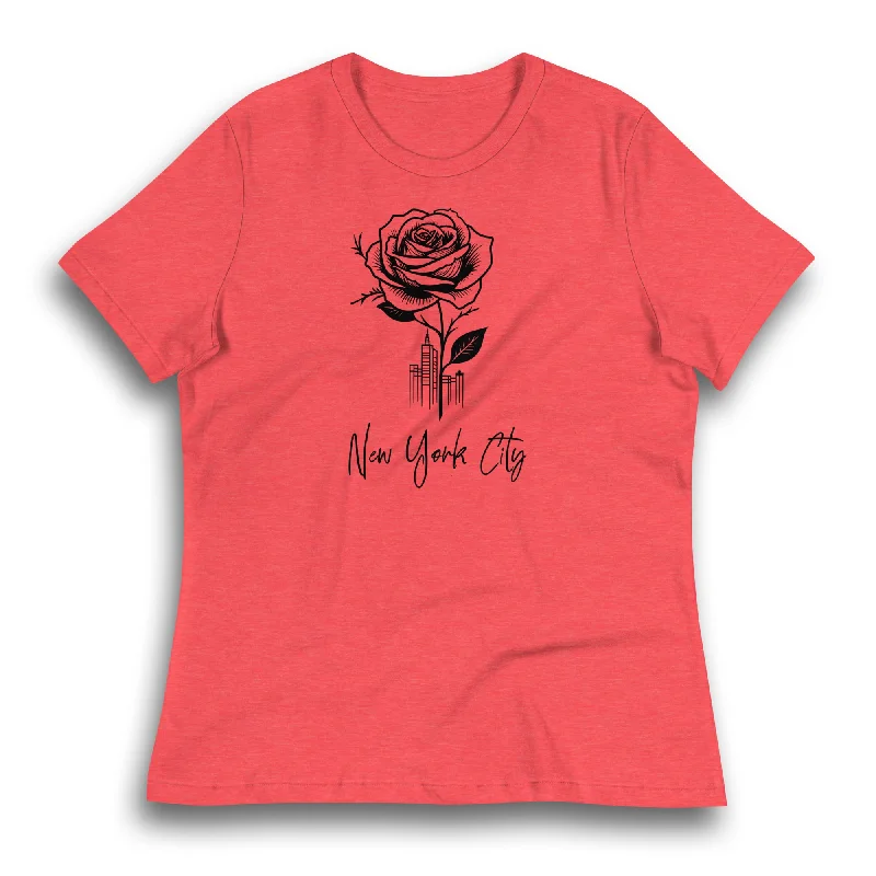 NEW YORK CITY AND ROSE WOMEN'S T-SHIRT Graphic T-Shirt Round Neck Polyester