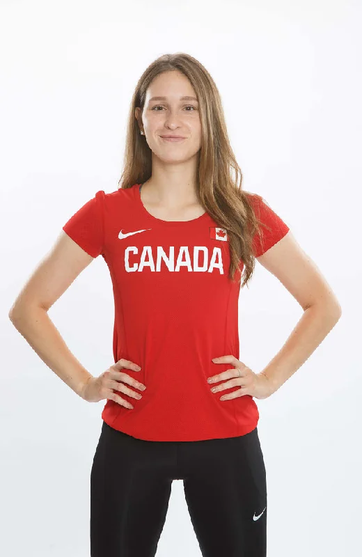 Nike Women’s Team Canada Warm-Up Tee Chenille Blend Fleece Blend Nylon Blend