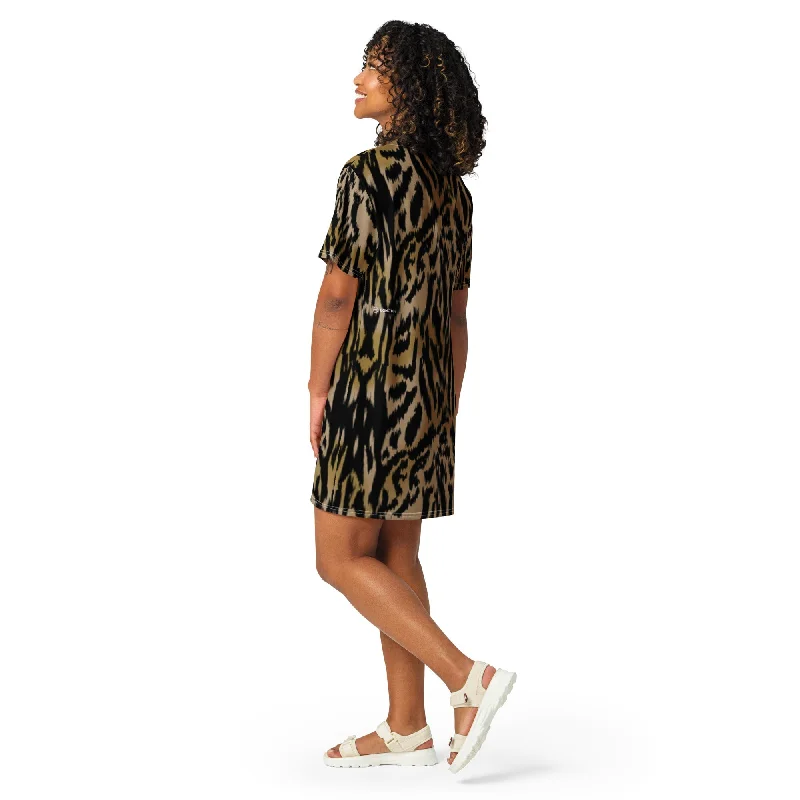 QUEEN OF JUNGLE Women's T-Shirt Dress Hooded Caped Shawl Collar