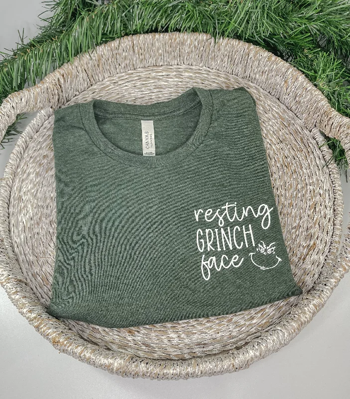 Resting Grinch Face T-Shirt Satin Blend Silk Blend Wool Blend