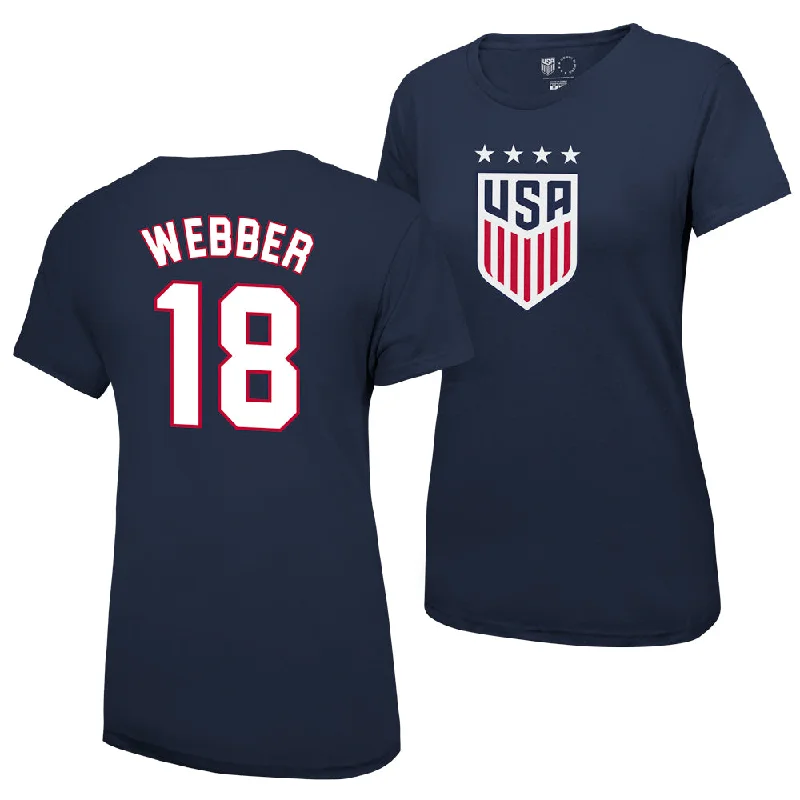 Saskia Webber 1999 USWNT Women's 4 Star T-Shirt Chenille Brocade Lace