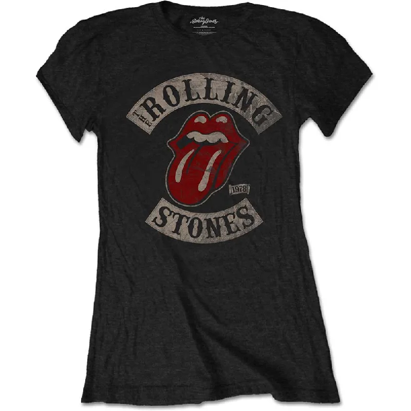 The Rolling Stones Tour 1978 Ladies T-Shirt Chenille Brocade Lace