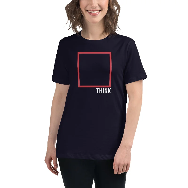 Think Outside The Box - Minimal Edition - Women's T-Shirt Handmade Hand-knitted Hand-woven