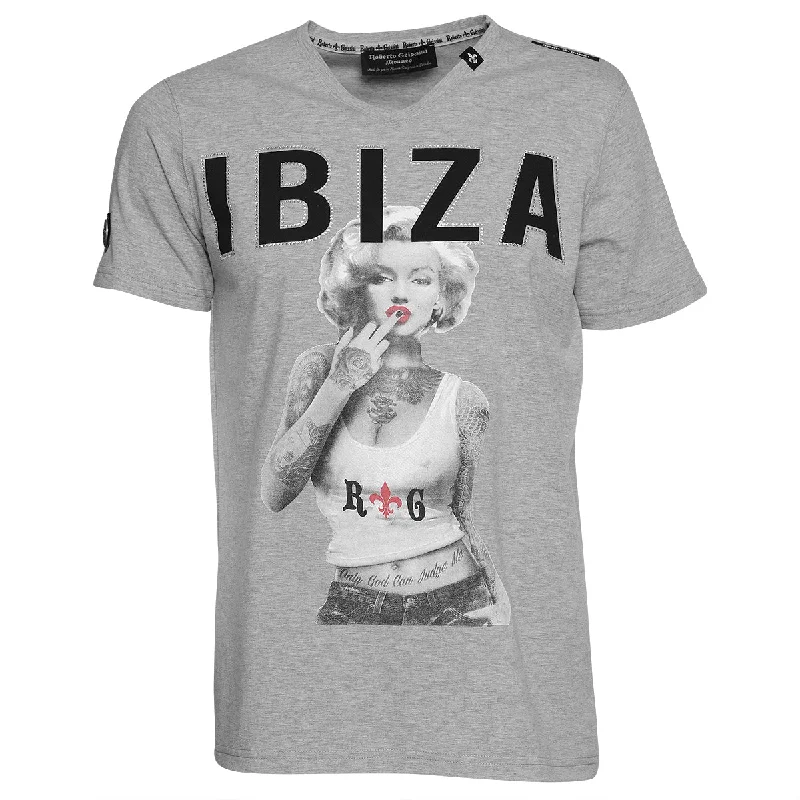 Ibiza T-Shirt Grau Unisex Boxy Fit Fitted Loose