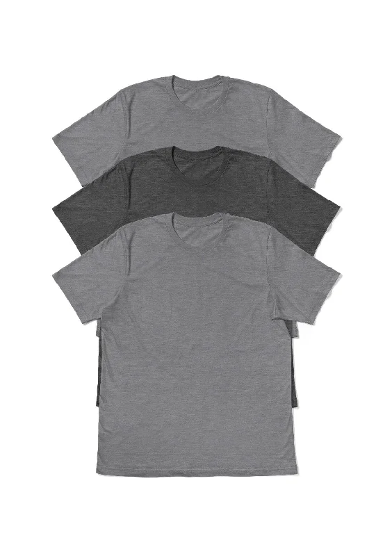 Womens Boyfriend T-Shirts 3 Pack Bundle  Athletic Gray Tri-Blend Rayon Fabric Velvet Fabric Corduroy Fabric