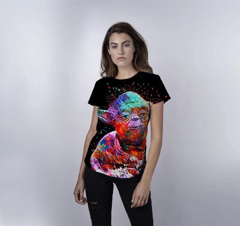 Womens Crew Tee, Star Wars Master Beaded Sequined Faux Fur