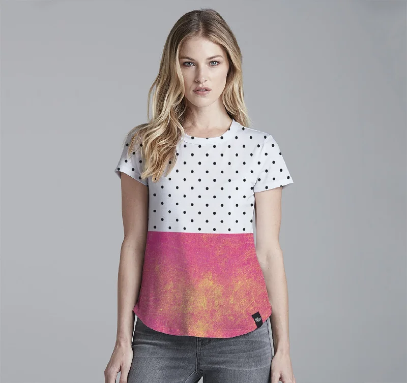 Womens Crew Tee, Sweetness Solid Print Embellished