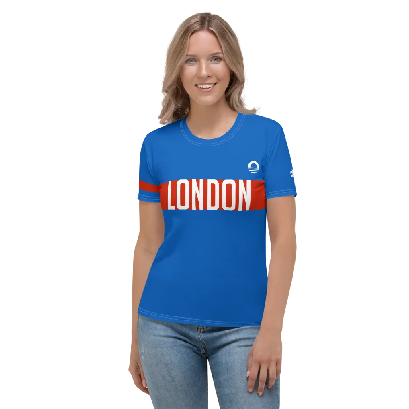 Women's T-shirt - London V-Neck T-Shirt Long Sleeve Cotton