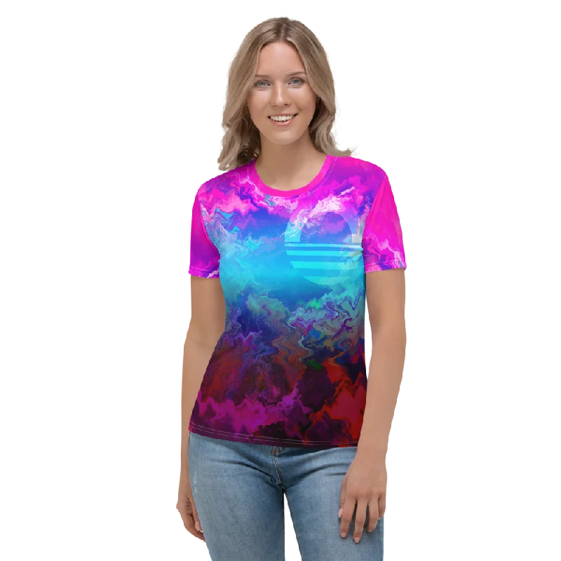 Women's T-shirt - Mountain Dream Thin T-Shirt Open Front Quick Dry