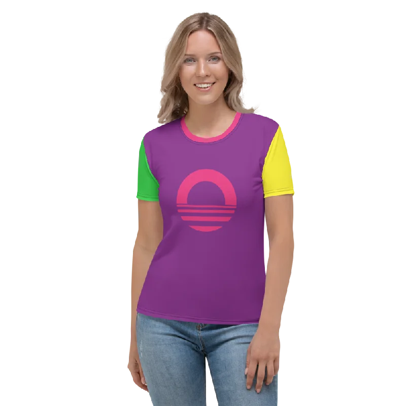 Women's T-shirt - Neon Graphic Embroidered Appliqued