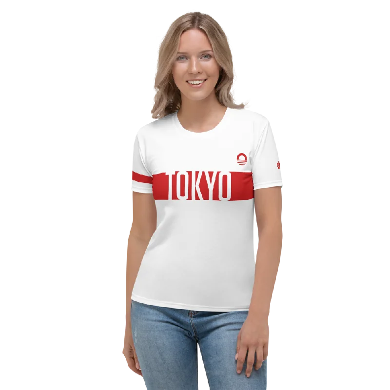 Women's T-shirt - Tokyo Asymmetrical Pockets Print