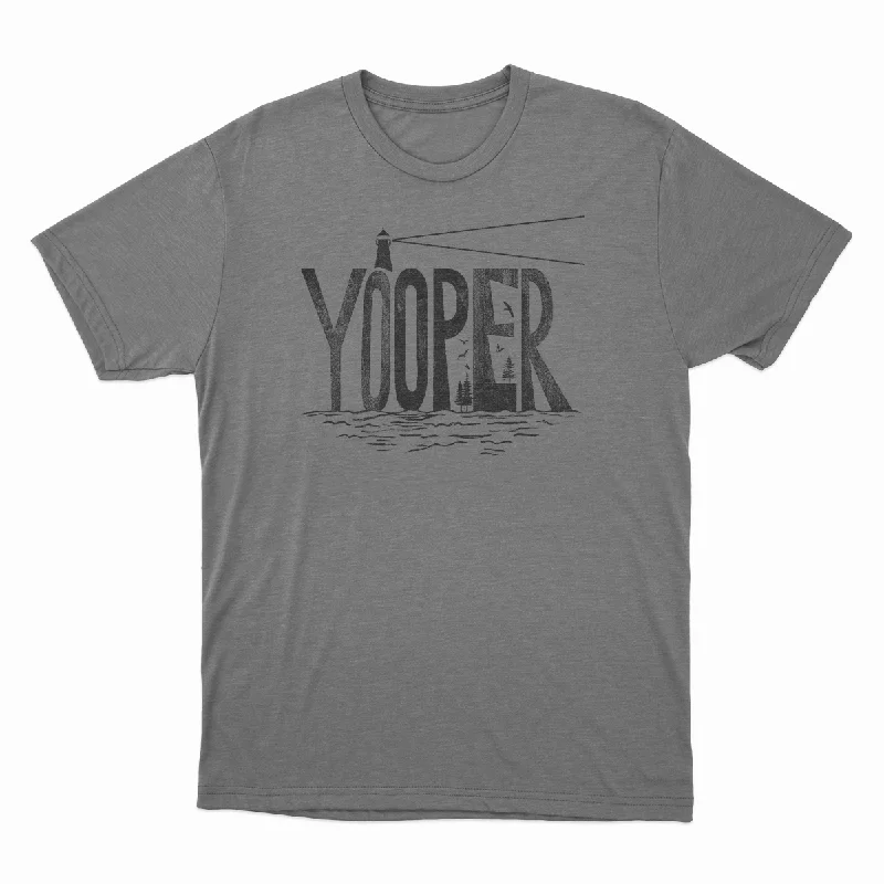 Yooper Lighthouse - Unisex Tee Welt Pockets Slit Pockets Flap Pockets