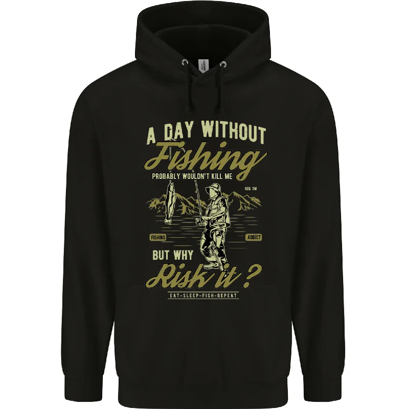 A Day Without Fishing Funny Fisherman Mens 80% Cotton Hoodie Hoodie with Drop Shoulder Relaxed Streetwear