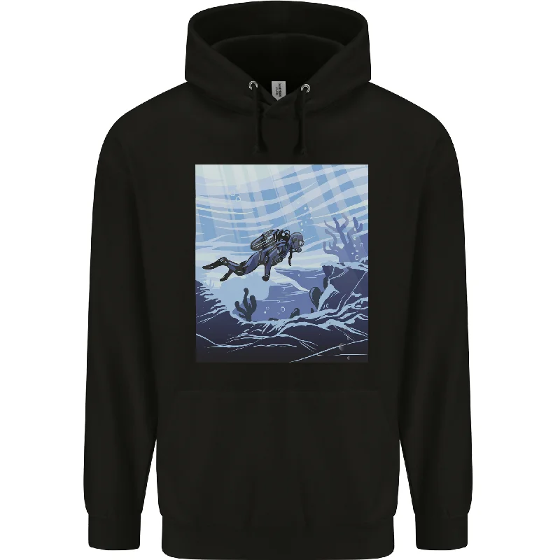 A Deep Sea Scuba Diver Diving Mens 80% Cotton Hoodie Hoodie with V-Neck Classic Versatile