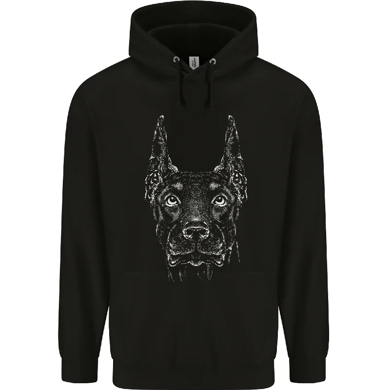 A Doberman Dog Mens 80% Cotton Hoodie Hoodie with Lining Warm Insulated