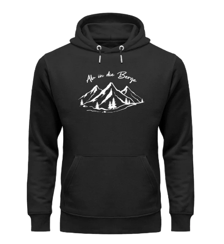 Ab in die Berge - Unisex Premium Organic Hoodie Hoodie with Ribbed Hem Stretchable Secure